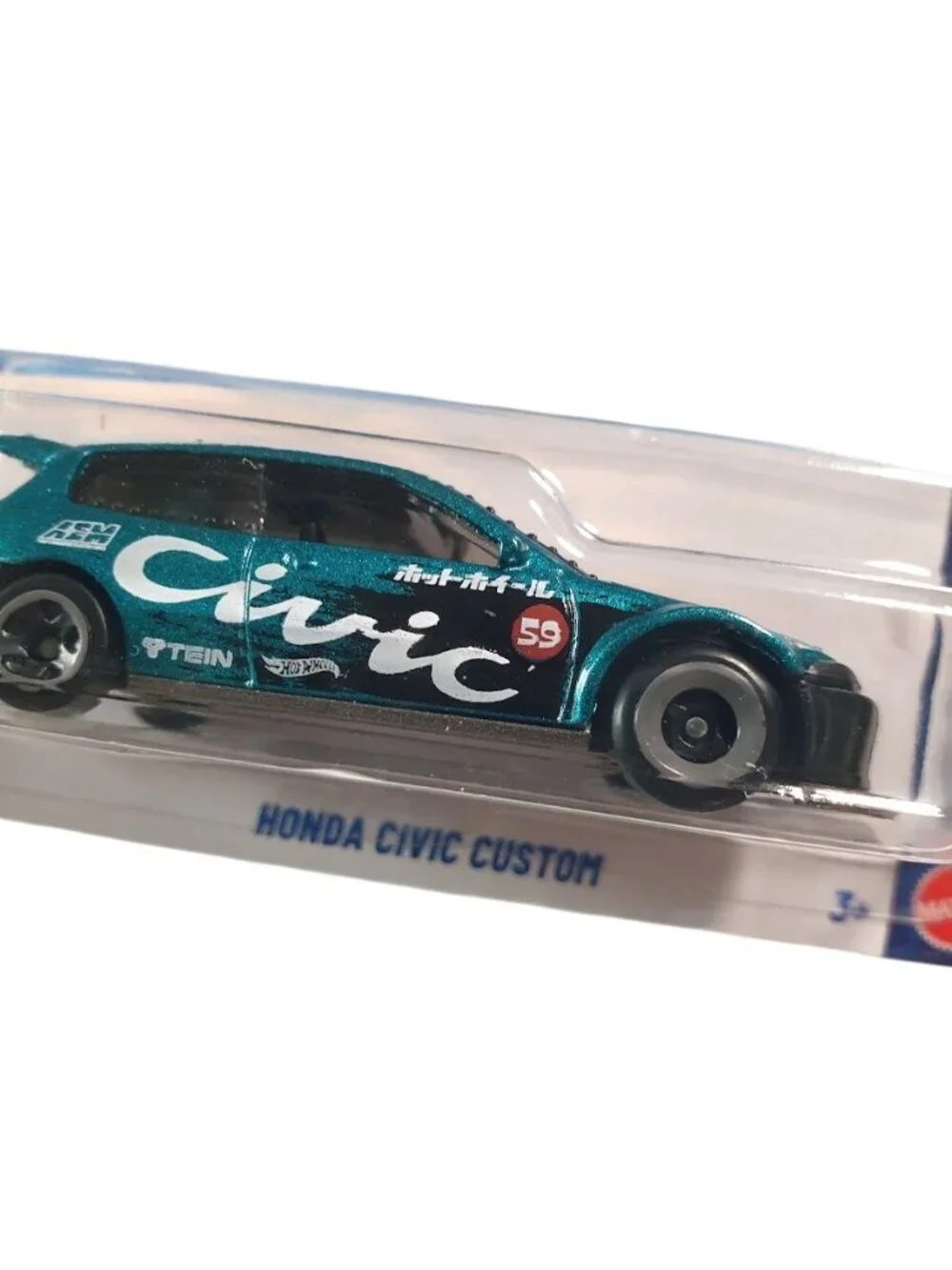 Hot Wheels Drag Racers Honda Civic Custom Teal Black Diecast Car 159/250 8/10